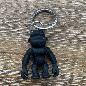 Kipling Black Rubber Monkey Keychain - New!